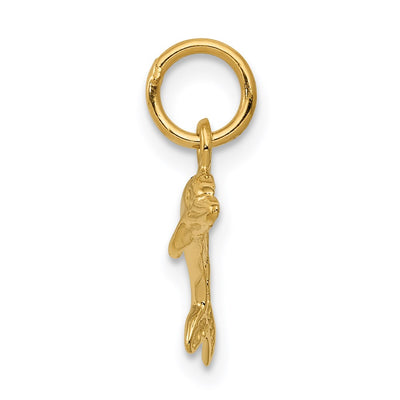 14K Dolphin Pendant, 15 x 13mm