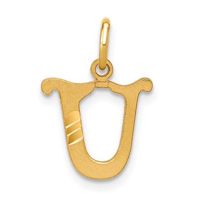 14K Letter U Initial Charm