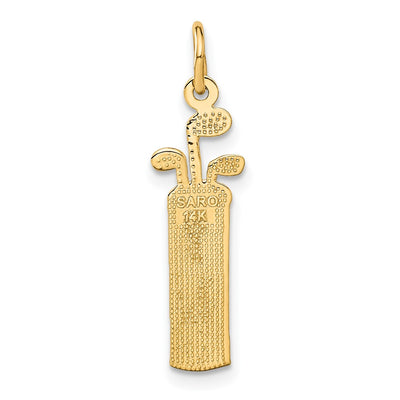 14K Golf Bag Charm, 27 x 7mm