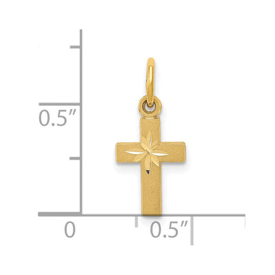 14K Tiny Cross Charm, 19 x 8mm