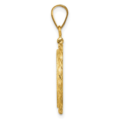 Wideband Distinguished Coin Jewelry 14K Polished Wide Twisted Wire x Screw Top Coin Bezel Pendant, 31 x 20.9mm