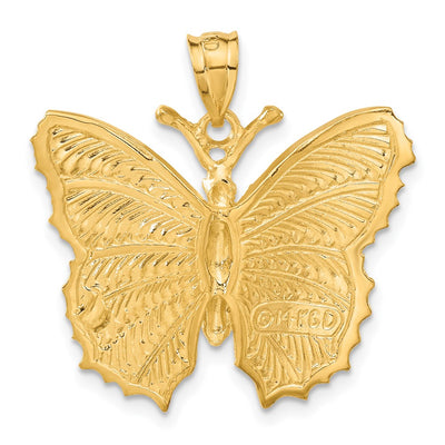 14K Butterfly Charm, 13 x 13mm