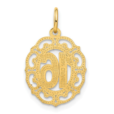 14K #16 in Oval Circle Pendant