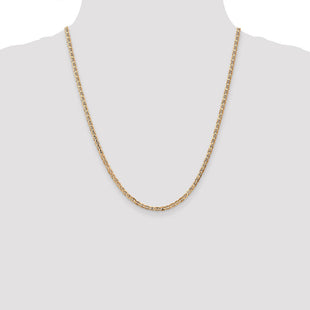 14K Concave Anchor with Lobster Clasp Chain (Style CCA080-22)