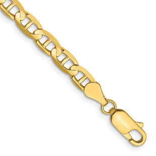 14K Concave Anchor with Lobster Clasp Bracelet (Style CCA120-7)