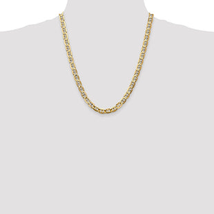 14K Concave Anchor with Lobster Clasp Chain (Style CCA180-22)