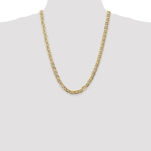 14K Concave Anchor with Lobster Clasp Chain (Style CCA180-24)