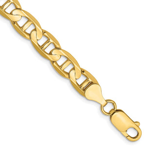 14K Concave Anchor with Lobster Clasp Bracelet (Style CCA180-7)