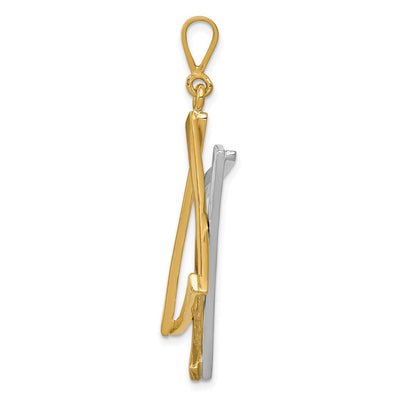 14K Two-tone Star of David Pendant, 41 x 29mm