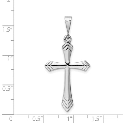 14K White Gold Passion Cross Pendant, 44 x 21mm