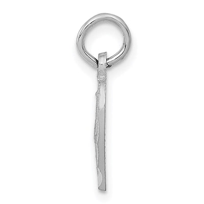 14K White Gold Cross in Heart Charm, 19 x 14mm