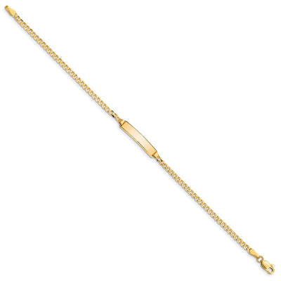 14K Polished Solid Chain/Solid Plate Curb Link 20x4.8mm Plate Baby/Child ID Bracelet