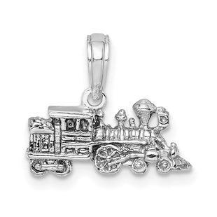 14K White Gold 3-D Miniature Train Charm (Style D1216W)