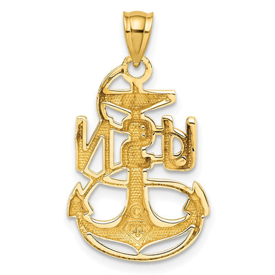 14K United States Navy USN Anchor Pendant