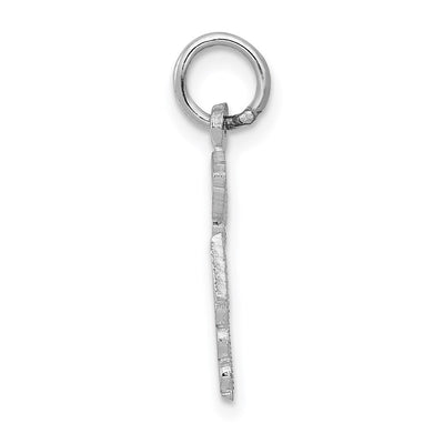 14K White Gold RN Charm, 20 x 12mm