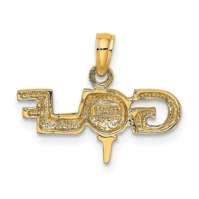 14K Solid Polished 3-D Tennis Racquet Charm, 13.4 x 5.1mm