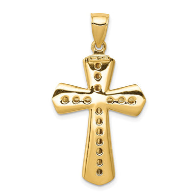 14K Twisted Cross Pendant, 39 x 21mm