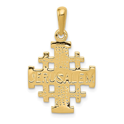 14K Jerusalem Cross Pendant, 30 x 24mm