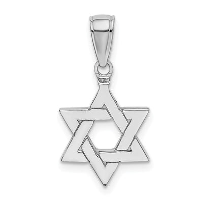 14K White Gold Polished Star of David Pendant