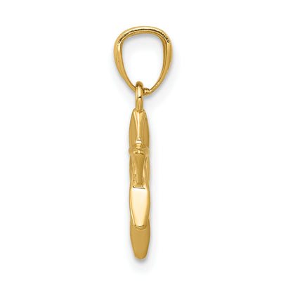 14K Polished Star of David Pendant, 20 x 12mm