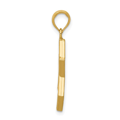 14K Polished Star of David Pendant, 20 x 12mm