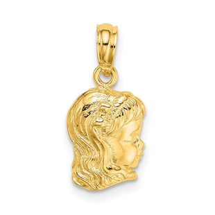 14k Girl Head Charm (Style D1717)