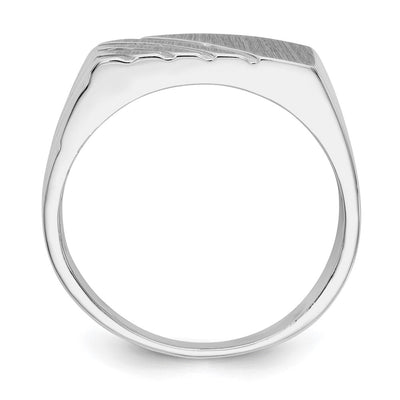 14K White Gold 16.5x7.5mm Open Back Mens Signet Ring