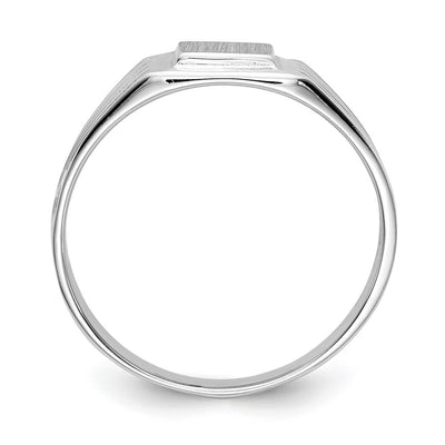 14K White Gold 5.25x5.0mm Childs Open Back Signet Ring