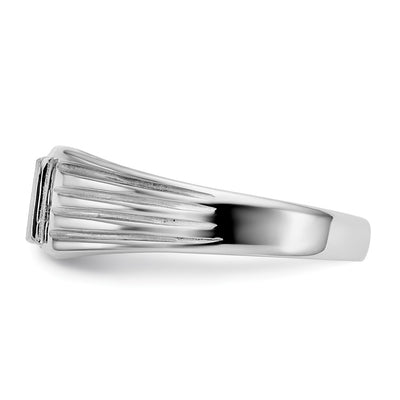 14K White Gold 5.25x5.0mm Childs Open Back Signet Ring