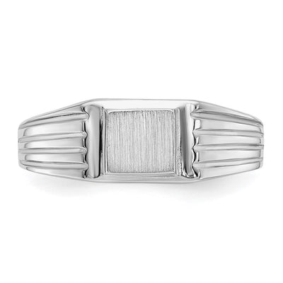 14K White Gold 5.25x5.0mm Childs Open Back Signet Ring