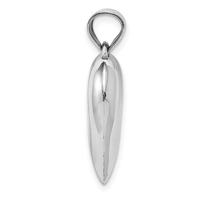 14K White Gold Polished 3D Puffed Heart Pendant
