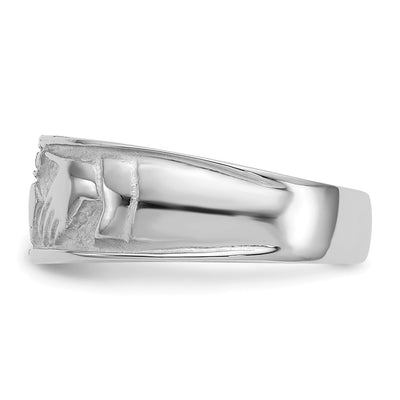 14K White Gold Ladies Claddagh Band