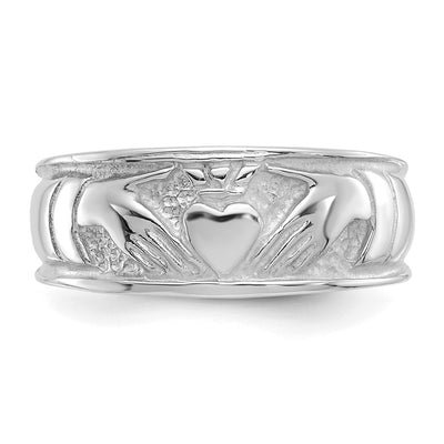 14K White Gold Ladies Claddagh Band
