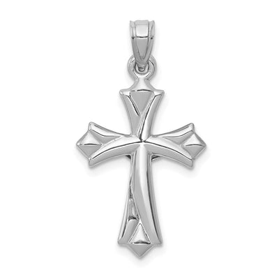 14K White Gold Reversible Crucifix Pendant, 30 x 16mm