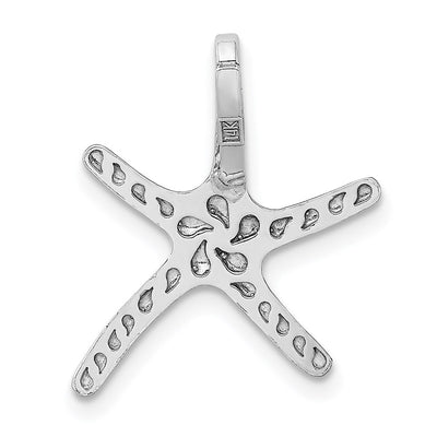 14K White Gold Starfish Chain Slide, 19.3 x 16mm