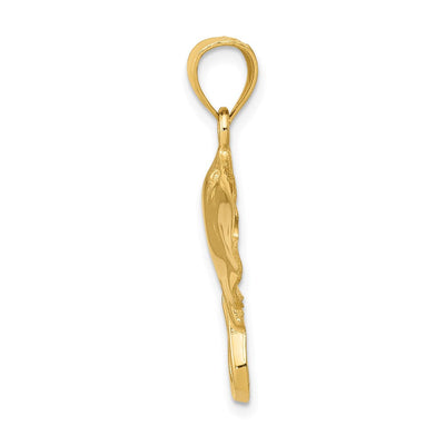 14K Stingray Pendant, 27 x 18mm
