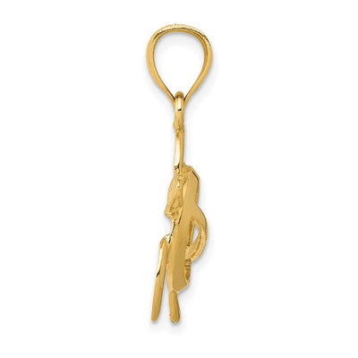 14K Open Turtle Pendant, 22 x 21mm