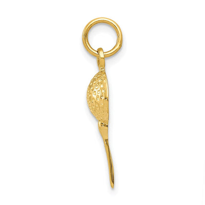 14K Golf Ball Charm, 24 x 8mm