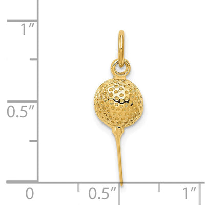 14K Golf Ball Charm, 24 x 8mm