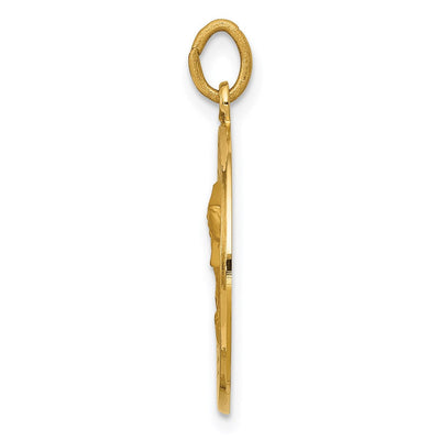 14K Our Lady of Sorrows Medal Pendant, 24.5 x 19mm