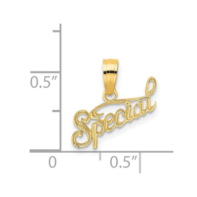 14K Polished and Textured Special Charm, 15.40 x 16.5mm