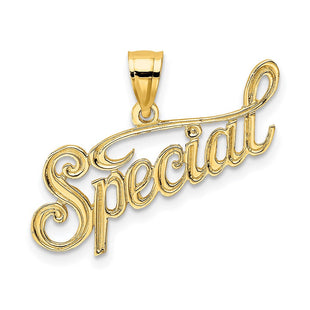 14K Polished and Textured SPECIAL Charm (Style D3886)