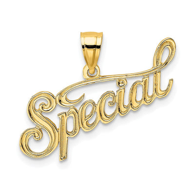 14K Polished and Textured Special Charm, 19.50 x 25.4mm