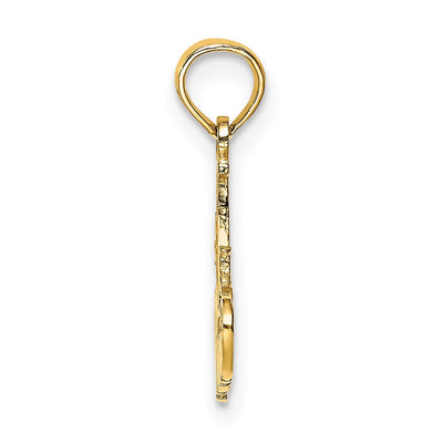 14K Polished #1 Mom Pendant, 15.1 x 13.4mm