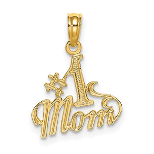 14K Polished #1 MOM Pendant (Style D3926)