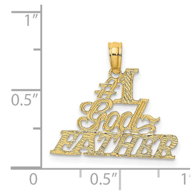 14K #1 Godfather Charm, 18 x 20mm