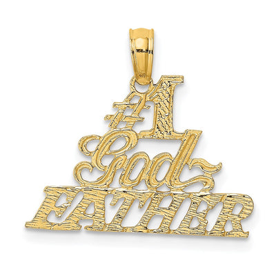 14K #1 Godfather Charm, 18 x 20mm