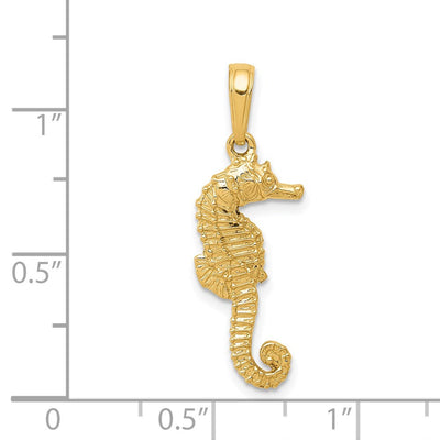 14K Seahorse Pendant, 26 x 9mm