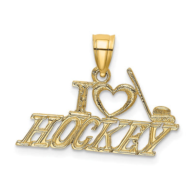 14K I LOVE HOCKEY Charm