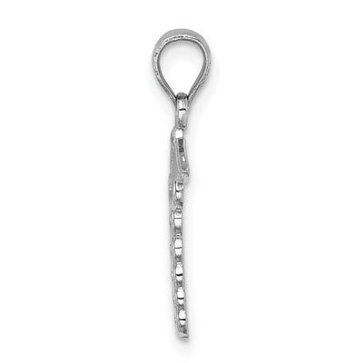 14K White Polished Medical Symbol Pendant